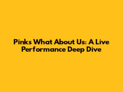 Pink's 'What About Us': A Live Performance Deep Dive