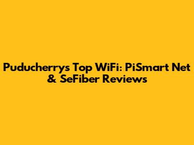 Puducherry's Top WiFi: PiSmart Net & SeFiber Reviews