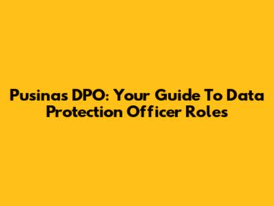Pusinas DPO: Your Guide To Data Protection Officer Roles