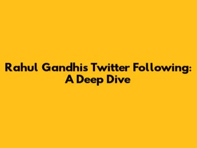 Rahul Gandhi's Twitter Following: A Deep Dive