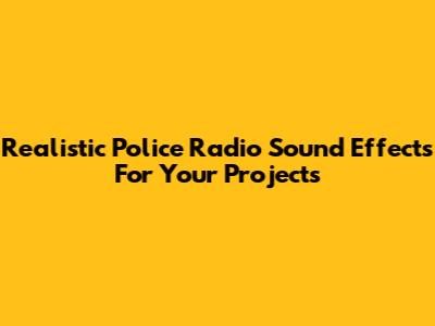 Realistic Police Radio Sound Effects For Your Projects