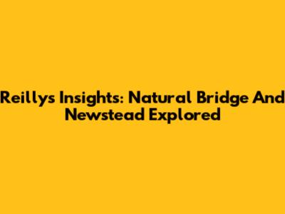 Reilly's Insights: Natural Bridge And Newstead Explored