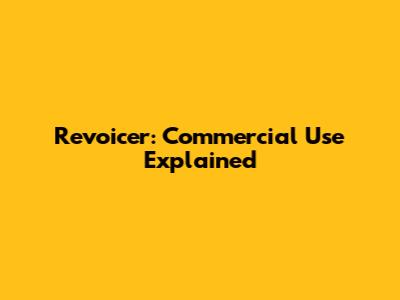 Revoicer: Commercial Use Explained