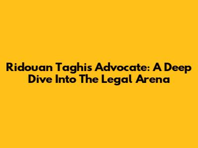 Ridouan Taghi's Advocate: A Deep Dive Into The Legal Arena