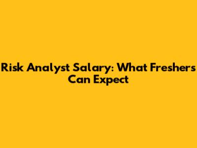 Risk Analyst Salary: What Freshers Can Expect