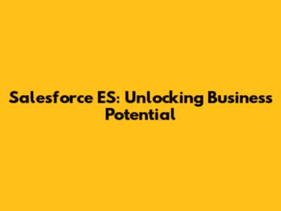 Salesforce ES: Unlocking Business Potential
