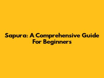 Sapura: A Comprehensive Guide For Beginners