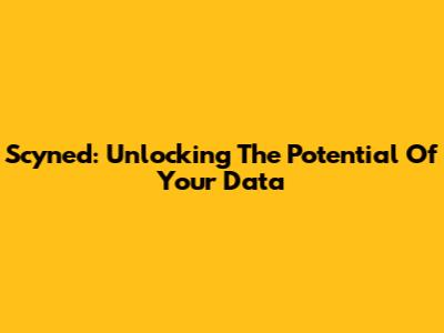 Scyned: Unlocking The Potential Of Your Data
