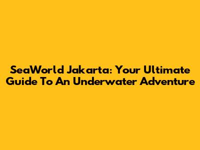 SeaWorld Jakarta: Your Ultimate Guide To An Underwater Adventure