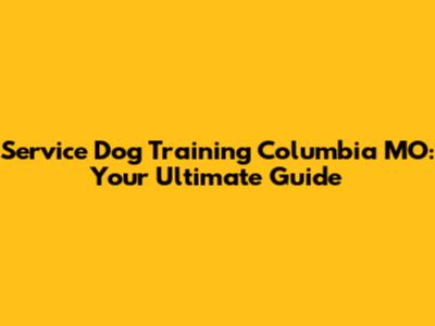 Service Dog Training Columbia MO: Your Ultimate Guide