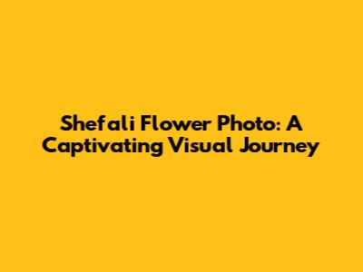 Shefali Flower Photo: A Captivating Visual Journey