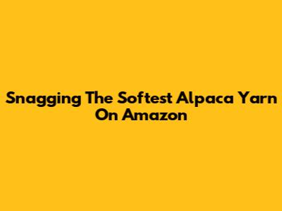 Snagging The Softest Alpaca Yarn On Amazon