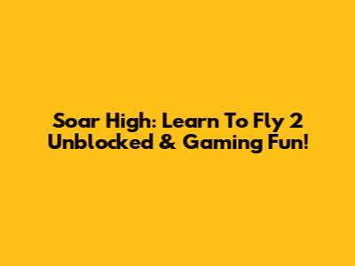 Soar High: Learn To Fly 2 Unblocked & Gaming Fun!