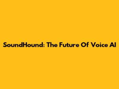 SoundHound: The Future Of Voice AI