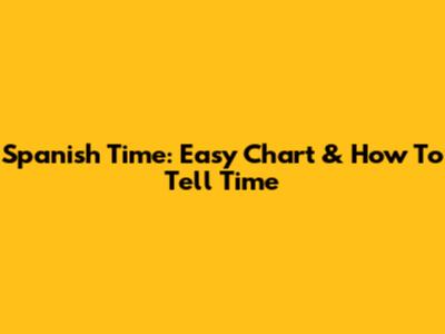 Spanish Time: Easy Chart & How To Tell Time