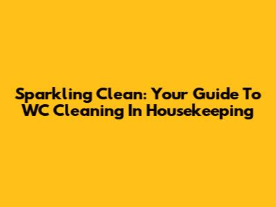 Sparkling Clean: Your Guide To WC Cleaning In Housekeeping
