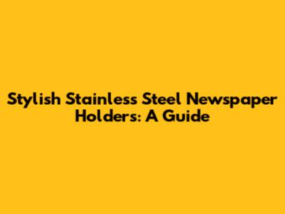 Stylish Stainless Steel Newspaper Holders: A Guide