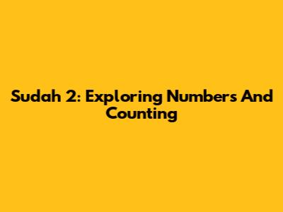 Sudah 2: Exploring Numbers And Counting