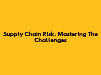 Supply Chain Risk: Mastering The Challenges