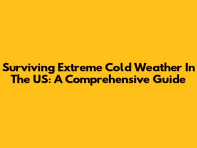 Surviving Extreme Cold Weather In The US: A Comprehensive Guide