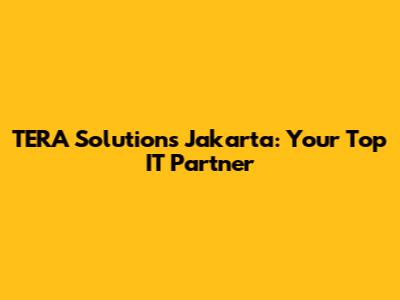 TERA Solutions Jakarta: Your Top IT Partner