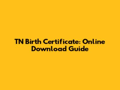 TN Birth Certificate: Online Download Guide
