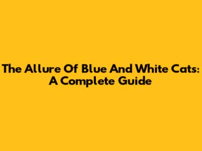 The Allure Of Blue And White Cats: A Complete Guide