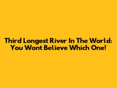 Third Longest River In The World: You Won't Believe Which One!
