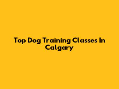 Top Dog Training Classes In Calgary