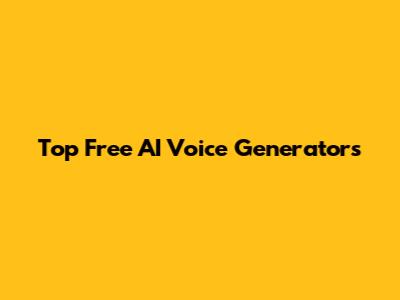 Top Free AI Voice Generators