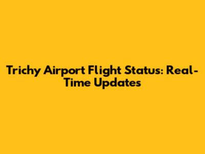 Trichy Airport Flight Status: Real-Time Updates