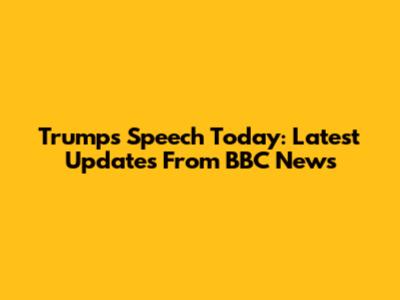 Trump's Speech Today: Latest Updates From BBC News