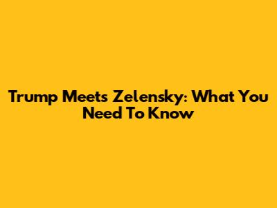 Trump Meets Zelensky: What You Need To Know