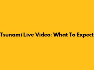 Tsunami Live Video: What To Expect