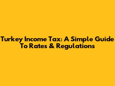 Turkey Income Tax: A Simple Guide To Rates & Regulations