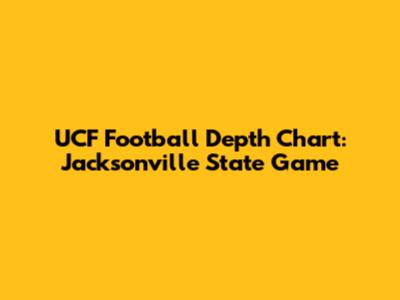 UCF Football Depth Chart: Jacksonville State Game