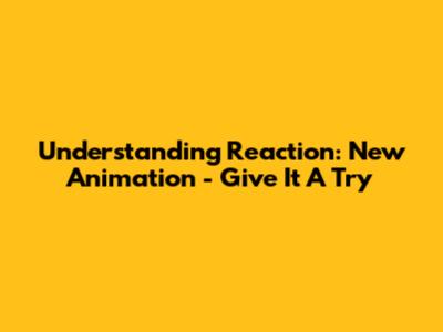 Understanding "Reaction: New Animation - Give It A Try"