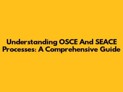 Understanding OSCE And SEACE Processes: A Comprehensive Guide