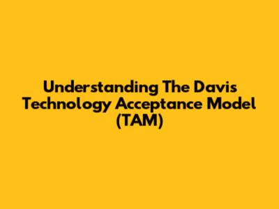 Understanding The Davis Technology Acceptance Model (TAM)