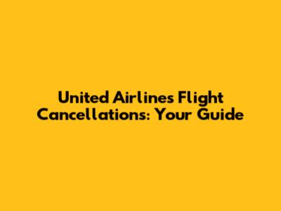 United Airlines Flight Cancellations: Your Guide