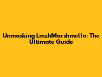 Unmasking LmzhMarshmello: The Ultimate Guide