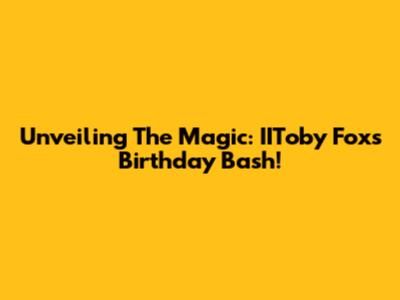 Unveiling The Magic: IIToby Fox's Birthday Bash!