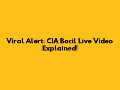 Viral Alert: CIA Bocil Live Video Explained!