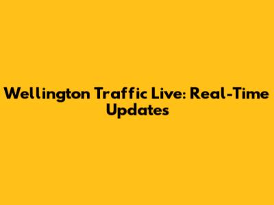 Wellington Traffic Live: Real-Time Updates
