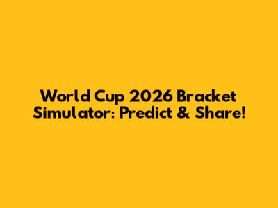 World Cup 2026 Bracket Simulator: Predict & Share!