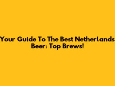 Your Guide To The Best Netherlands Beer: Top Brews!