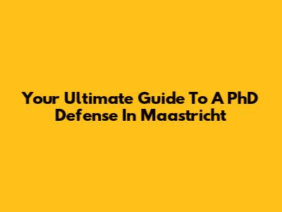 Your Ultimate Guide To A PhD Defense In Maastricht